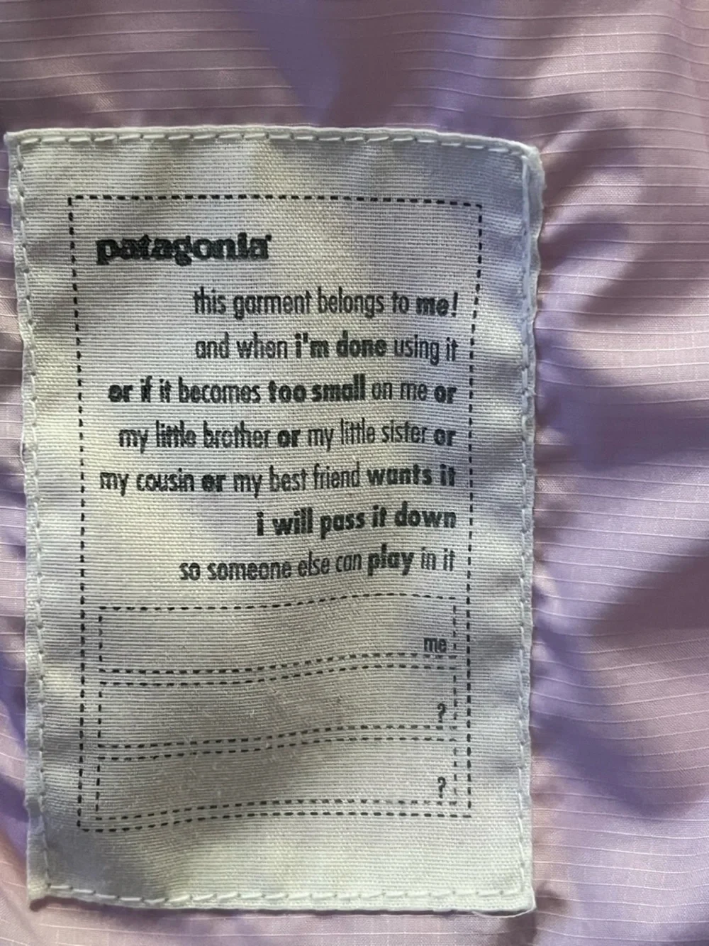 Patagonia Kids Down Sweater Vest Purple Lilac Size Small 8 Vintage F06